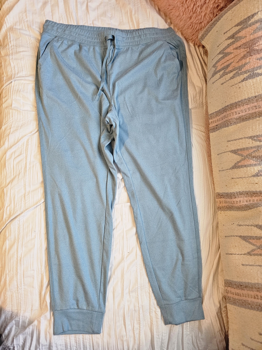 XL Womans Light Blue Drawstring Jogger Pants Butter Soft.